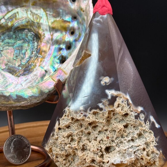 Sugar Druzy Agate Diamond Power Point Tower Geode Crystal - Picture 4 of 8